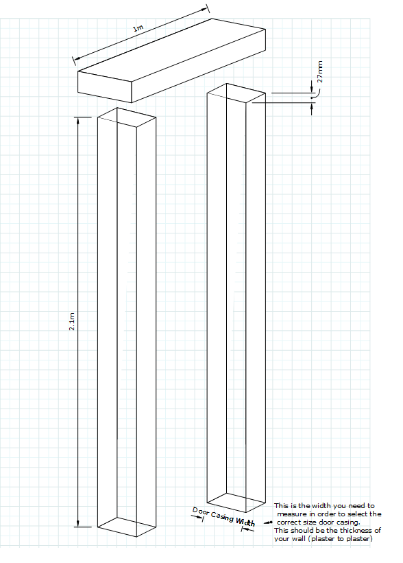 Tulipwood Door Casing Set (White Primed) Single ProFit Mouldings Ltd